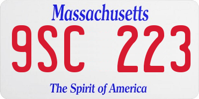MA license plate 9SC223