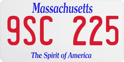 MA license plate 9SC225