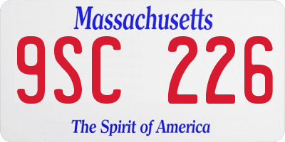 MA license plate 9SC226