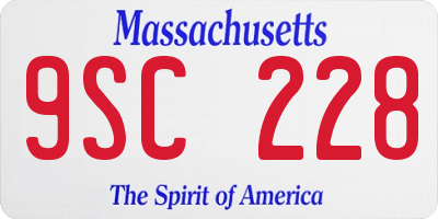 MA license plate 9SC228