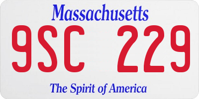 MA license plate 9SC229