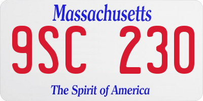 MA license plate 9SC230