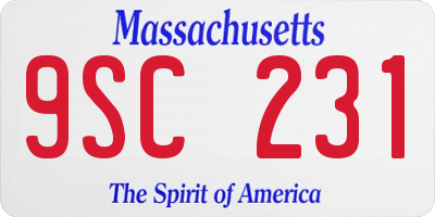 MA license plate 9SC231