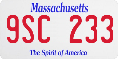 MA license plate 9SC233