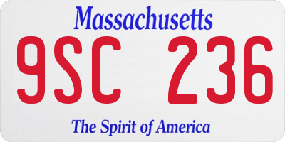 MA license plate 9SC236