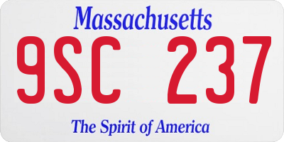 MA license plate 9SC237