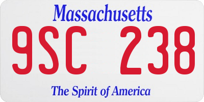 MA license plate 9SC238