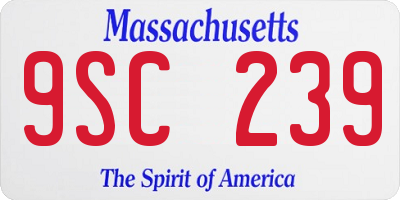 MA license plate 9SC239