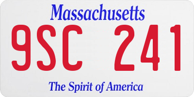 MA license plate 9SC241