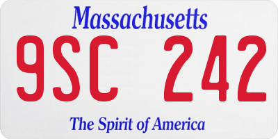 MA license plate 9SC242
