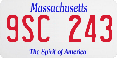MA license plate 9SC243