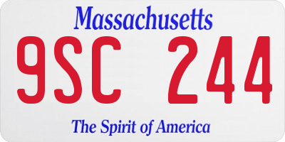 MA license plate 9SC244