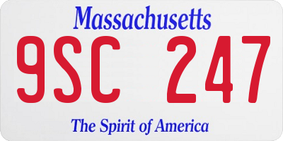 MA license plate 9SC247