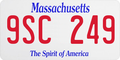 MA license plate 9SC249