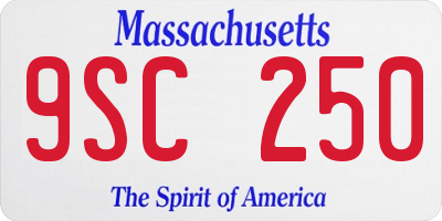 MA license plate 9SC250