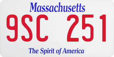 MA license plate 9SC251