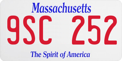 MA license plate 9SC252