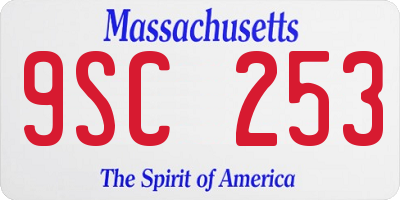 MA license plate 9SC253