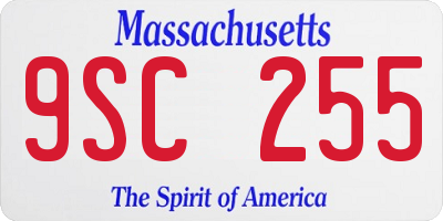 MA license plate 9SC255