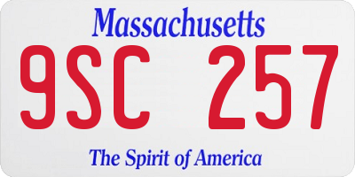 MA license plate 9SC257