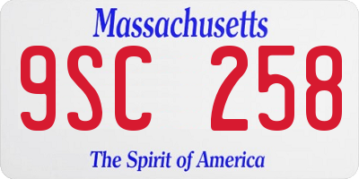 MA license plate 9SC258