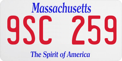 MA license plate 9SC259