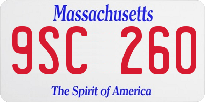 MA license plate 9SC260