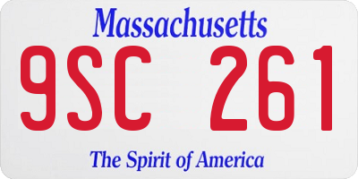 MA license plate 9SC261
