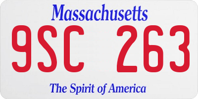 MA license plate 9SC263