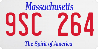 MA license plate 9SC264