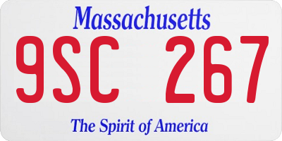 MA license plate 9SC267