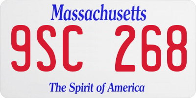 MA license plate 9SC268