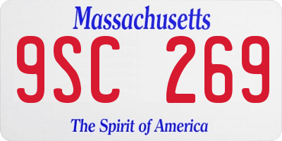 MA license plate 9SC269