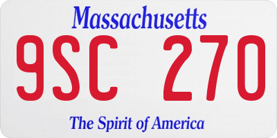 MA license plate 9SC270