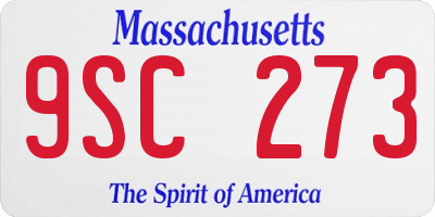 MA license plate 9SC273