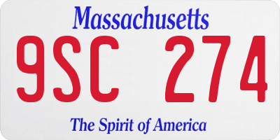 MA license plate 9SC274