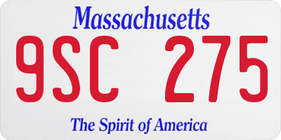 MA license plate 9SC275
