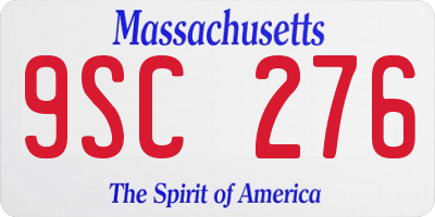 MA license plate 9SC276