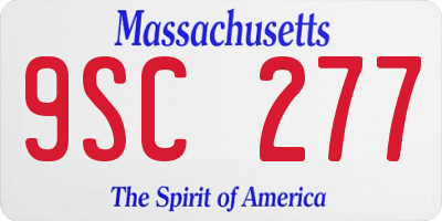 MA license plate 9SC277
