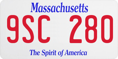 MA license plate 9SC280