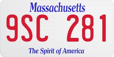 MA license plate 9SC281