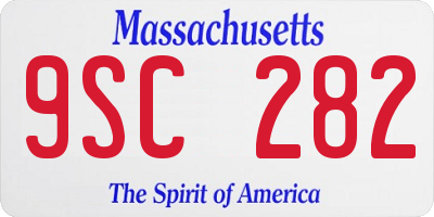 MA license plate 9SC282