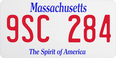 MA license plate 9SC284