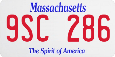 MA license plate 9SC286