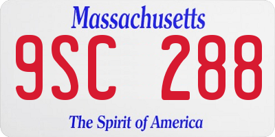 MA license plate 9SC288