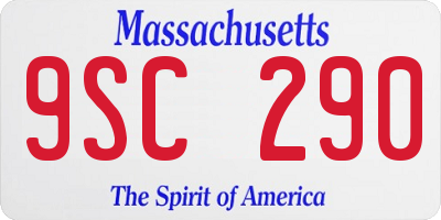 MA license plate 9SC290