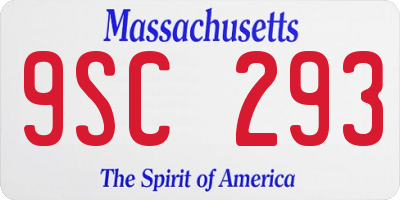 MA license plate 9SC293