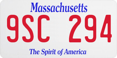 MA license plate 9SC294
