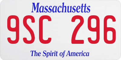 MA license plate 9SC296