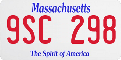 MA license plate 9SC298